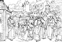 Die Mönche des nahen Klosters Tholey bitten Wendelin nach dem Tode ihres Abtes neuer Abt von Tholey zu werden.